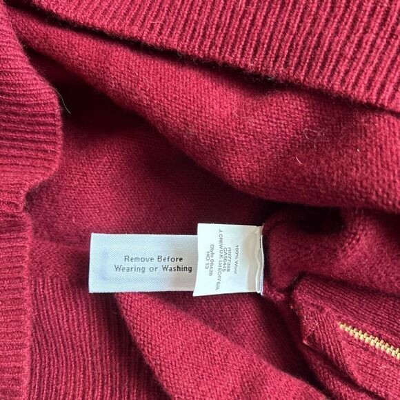 J. Crew wool red maroon sweater with gold zippers - Picture 4 of 7